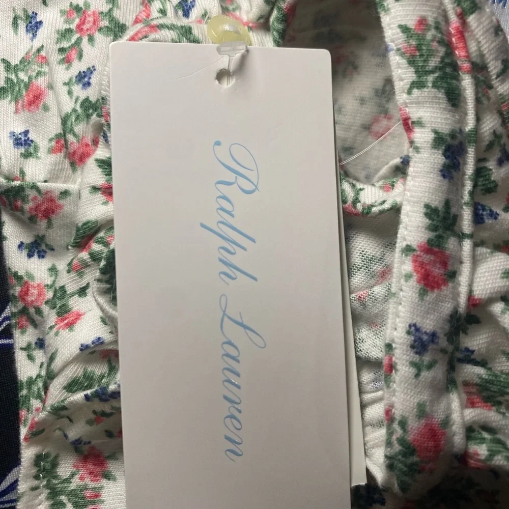 NWT Ralph Lauren Girls Floral Cotton Jersey Top & Bloomer‎ Set Summer Vacation
